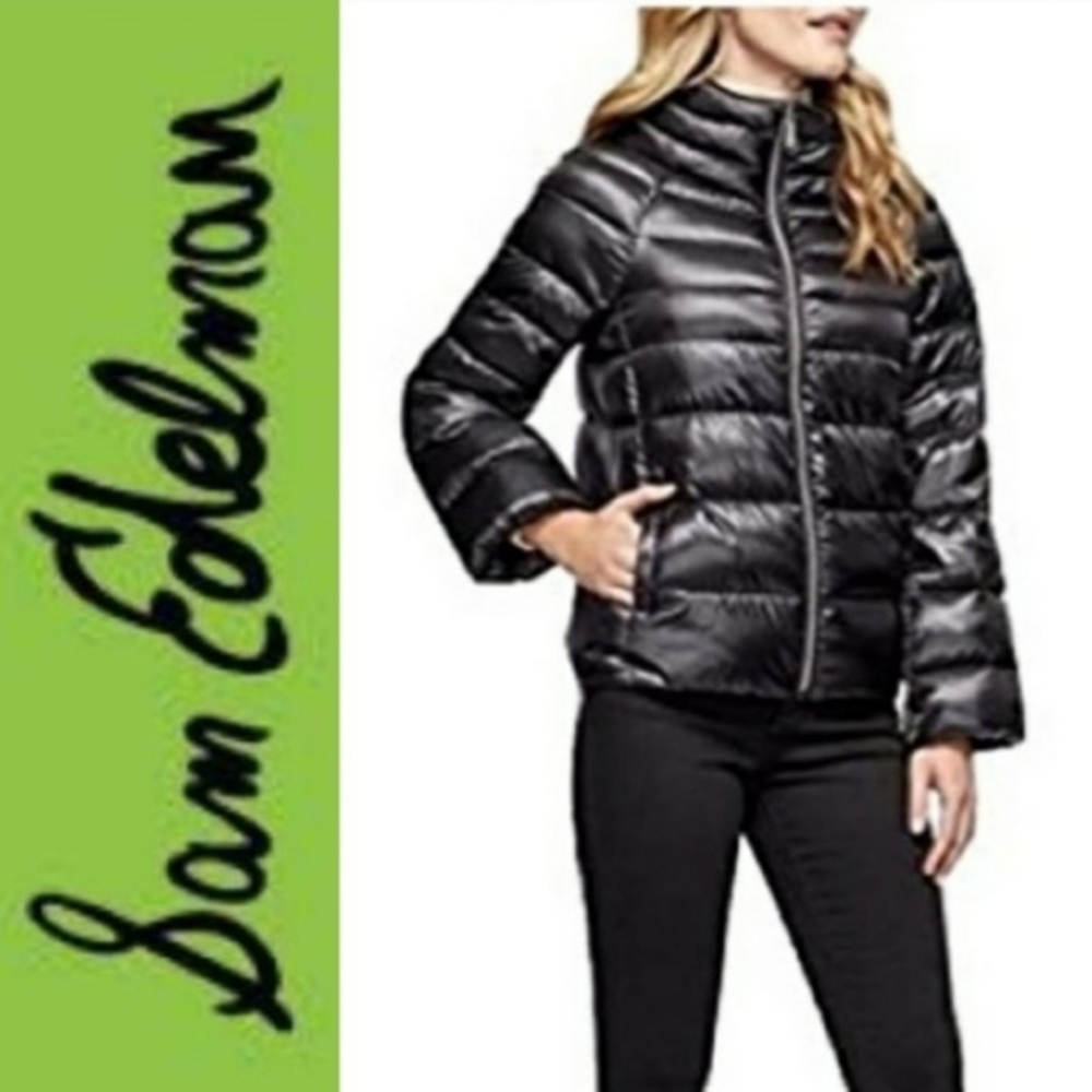 NWT! BLACK SAM EDELMAN PUFFER JACKET SIZE: XS - Picture 4 of 12
